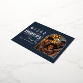 Arctic Midnight & Ice Gray Christmas Photo Folie Feestdagen Briefkaart (Gedraaid)