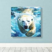 Arctic Mirage: de zwemmende monarch Canvas Afdruk (Insitu (Houten vloer))