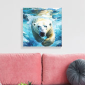Arctic Mirage: de zwemmende monarch Canvas Afdruk (Insitu (Woonkamer))