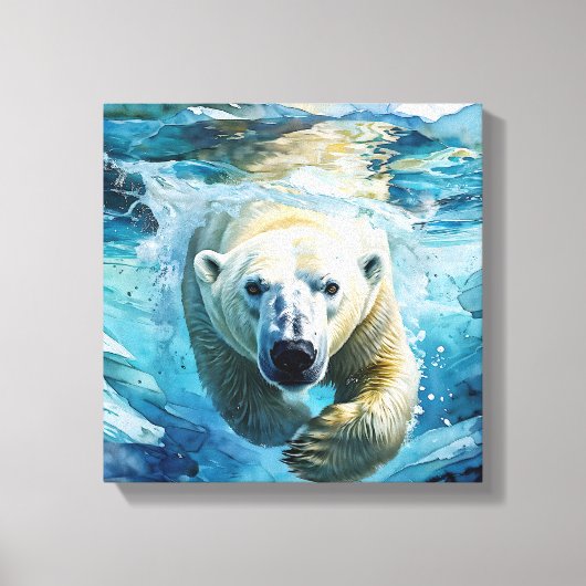 Arctic Mirage: de zwemmende monarch Canvas Afdruk (Voorkant)