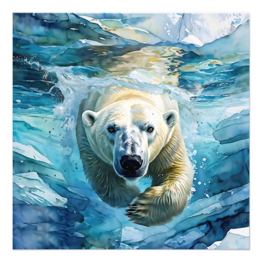 Arctic Mirage: de zwemmende monarch Foto Afdruk (Voorkant)