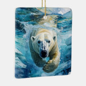 Arctic Mirage: de zwemmende monarch Keramisch Ornament (Rechts)