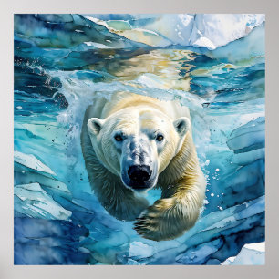 Arctic Mirage: de zwemmende monarch Poster