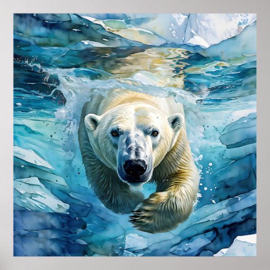 Arctic Mirage: de zwemmende monarch Poster (Voorkant)