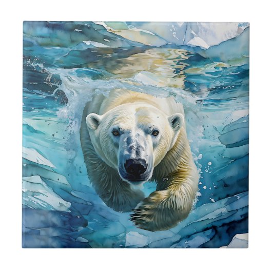 Arctic Mirage: de zwemmende monarch Tegeltje (Voorkant)