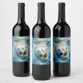 Arctic Mirage: de zwemmende monarch Wijn Etiket (Flessen)