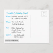 Arctic Narwhal met rood-witte streep Uitnodiging Briefkaart (Achterkant)