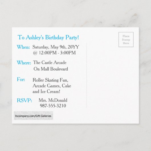 Arctic Narwhal met rood-witte streep Uitnodiging Briefkaart (Achterkant)