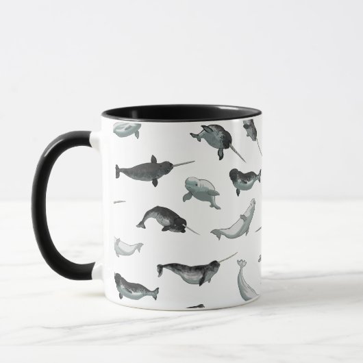 Arctic Narwhals en Belugas Pattern Mok (Links)