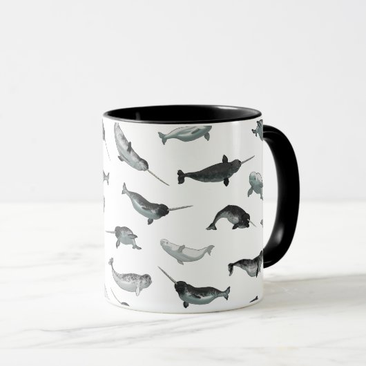 Arctic Narwhals en Belugas Pattern Mok (Voorkant rechts)