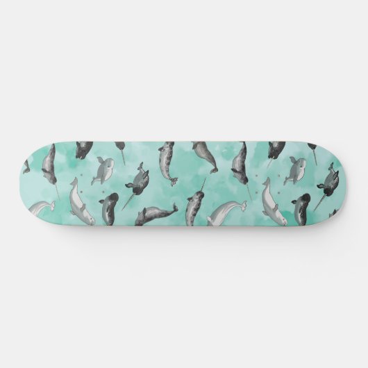Arctic Narwhals en Belugas Pattern Persoonlijk Skateboard (Horizontaal)