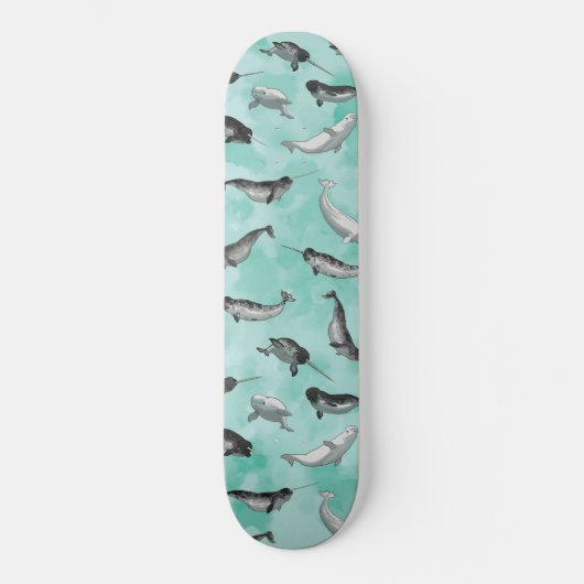 Arctic Narwhals en Belugas Pattern Persoonlijk Skateboard (Voorkant)