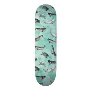 Arctic Narwhals en Belugas Pattern Persoonlijk Skateboard