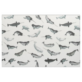 Arctic Narwhals en Belugas Pattern Stof