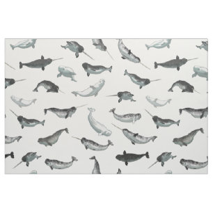 Arctic Narwhals en Belugas Pattern Stof