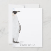 Arctic Penguin Waterverf Note Card Notitiekaartje (Voorkant)