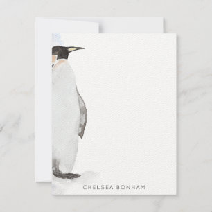 Arctic Penguin Waterverf Note Card Notitiekaartje