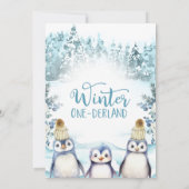 Arctic Penguins Winter Onederland Verjaardag Kaart (Achterkant)