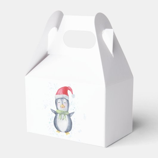 Arctic pinguin baby shower Favor Box Bedankdoosjes (Achterkant)