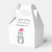 Arctic pinguin baby shower Favor Box Bedankdoosjes (Voorkant Zijde)