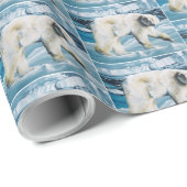 Arctic Polar Beer Blauw Cadeaupapier (Rol Hoek)