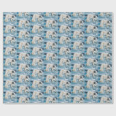 Arctic Polar Beer Blauw Cadeaupapier (Vlak)