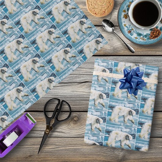 Arctic Polar Beer Blauw Cadeaupapier