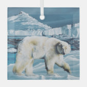 Arctic Polar Beer Blauw Glas Ornament (Voorkant)