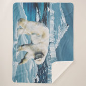 Arctic Polar Beer Blauw Sherpa Deken (Voorkant)