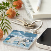 Arctic Polar Beer Blauw Sleutelhanger (Voorkant Rechts)