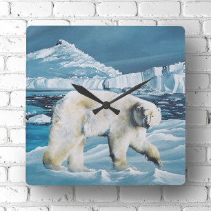 Arctic Polar Beer Blauw Vierkante Klok