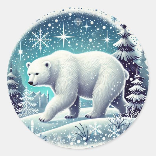 "Arctic Polar Beer Bliss" Ronde Sticker (Voorkant)