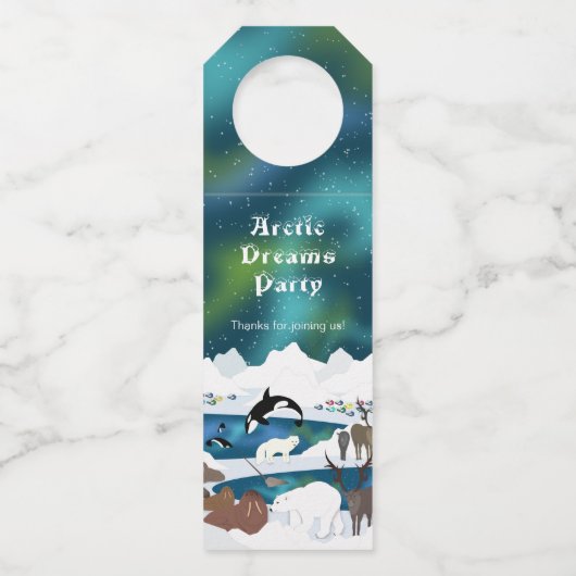 Arctic Polar Beer Reindeer Walrus Orca Narwhal Flessenhanger (Voorkant)