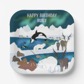 Arctic Polar Beer Reindeer Walrus Orca Narwhal Fox Papieren Bordje (Voorkant)