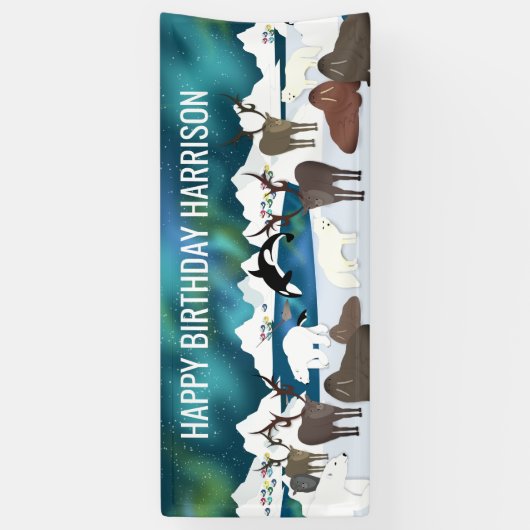 Arctic Polar Beer Reindeer Walrus Orca Narwhal Fox Spandoek (Verticaal)