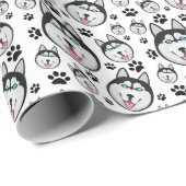 Arctic Puppy Siberian Husky Big Sled Dog Cadeaupapier (Rol Hoek)