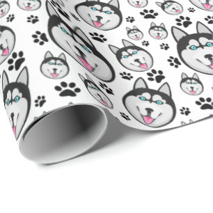 Arctic Puppy Siberian Husky Big Sled Dog Cadeaupapier