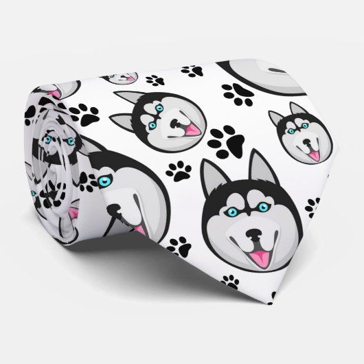 Arctic Puppy Siberian Husky Big Sled Dog Stropdas (Opgerold)