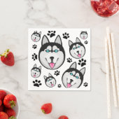 Arctic Puppy Siberische Husky Grote sledehond Servet (Insitu)