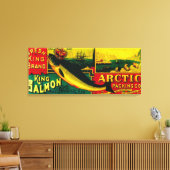 Arctic Salmon Can LabelNushagak, AK Canvas Afdruk (Insitu (Woonkamer))