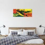 Arctic Salmon Can LabelNushagak, AK Canvas Afdruk (Insitu (Slaapkamer))