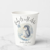 Arctic schattige pinguïn - baby Het is koud buiten Papieren Bekers (Achterkant)