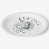 Arctic schattige pinguïn - baby Het is koud buiten Papieren Bordje (Gekanteld)