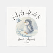 Arctic schattige pinguïn - baby Het is koud buiten Servet (Voorkant)