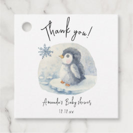 Arctic schattige pinguïn dank u baby shower bedankjes labels