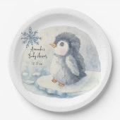 Arctic schattige pinguïn papieren bordje (Voorkant)