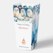 Arctic Seal Winter verjaardag gepersonaliseerde po Bedankdoosjes (Achterkant)