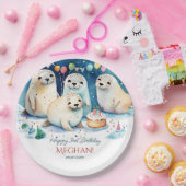 Arctic seal winterverjaardag gepersonaliseerde sja papieren bordje (Feest)