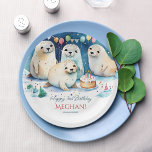 Arctic seal winterverjaardag gepersonaliseerde sja papieren bordje<br><div class="desc">Schattigee baby Seals Arctic Winter Verjaardagsfeest Gepersonaliseerde papieren borden sjabloon,  waterverf Winter Wonderland Leuke baby Seals Met een Feest Met een Verjaardagstaart Winter Thema Kinderen Verjaardagsfeestje Gepersonaliseerde Tafel Decor</div>