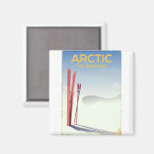 Arctic ski  avontuurverkenning poster magneet (Voorkant / Achterkant)